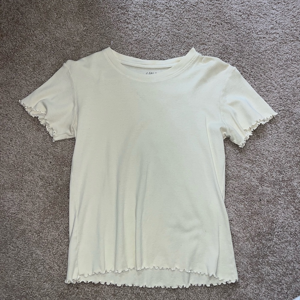 Pacsun Light Yellow Ruffled Tee
